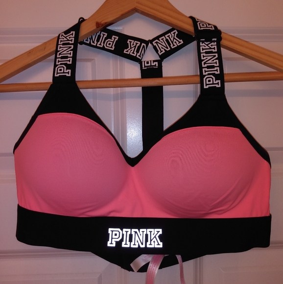 Sold ,🚫🚫Pink T-Back Sports Bra Medium - Picture 1 of 3